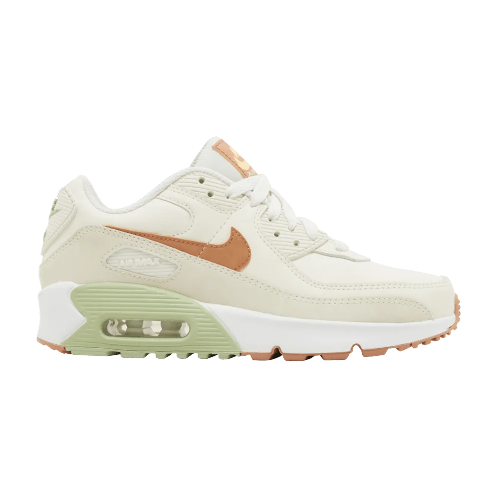 Krossovki-Nike-Air-Max-90-Leather-GS-Pale-Ivory-Honeydew