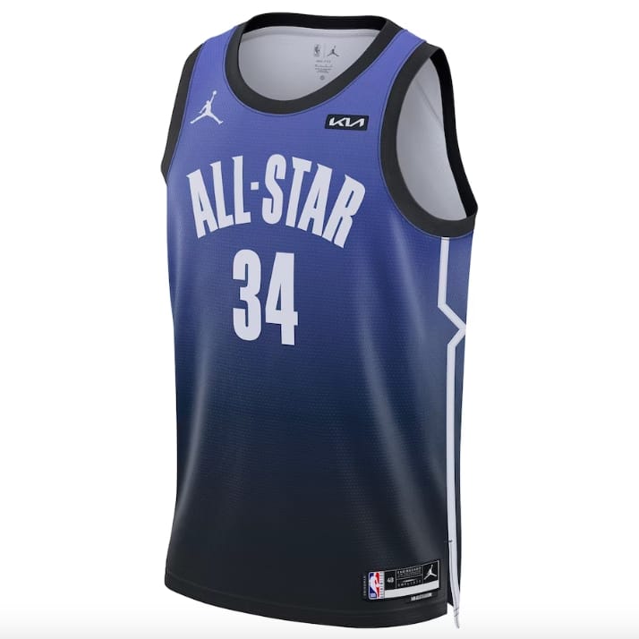Баскетбольная джерси 2023 NBA All-Star Game #34 Giannis Antetokounmpo  Swingman Blue Jersey