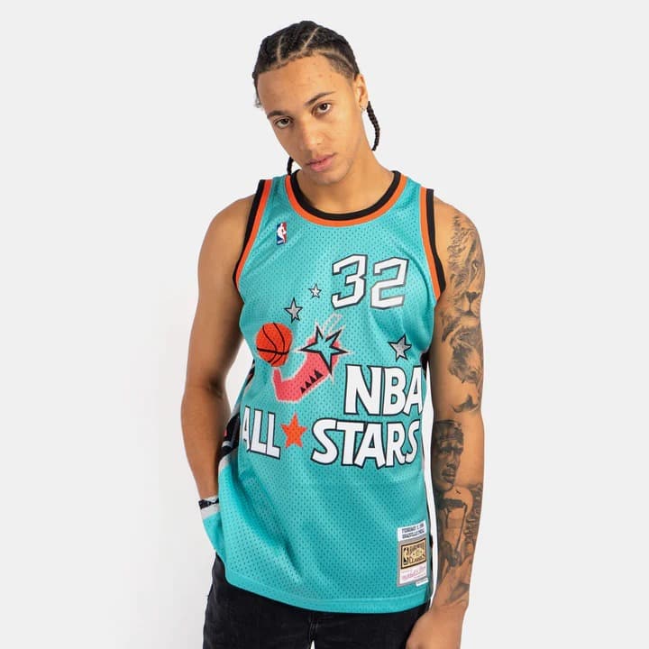 Баскетбольная джерси 1996 All Star Game Shaquille O’Neal #32 Swingman Hardwood Classics Teal Jersey