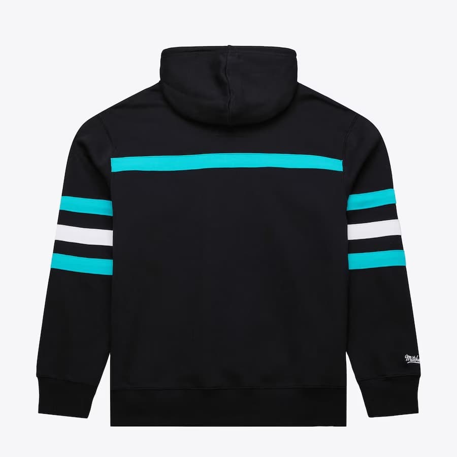 Худи Mitchell & Ness Black Memphis Grizzlies Vintage Logo Head Coach Fleece Pullover Hoodie