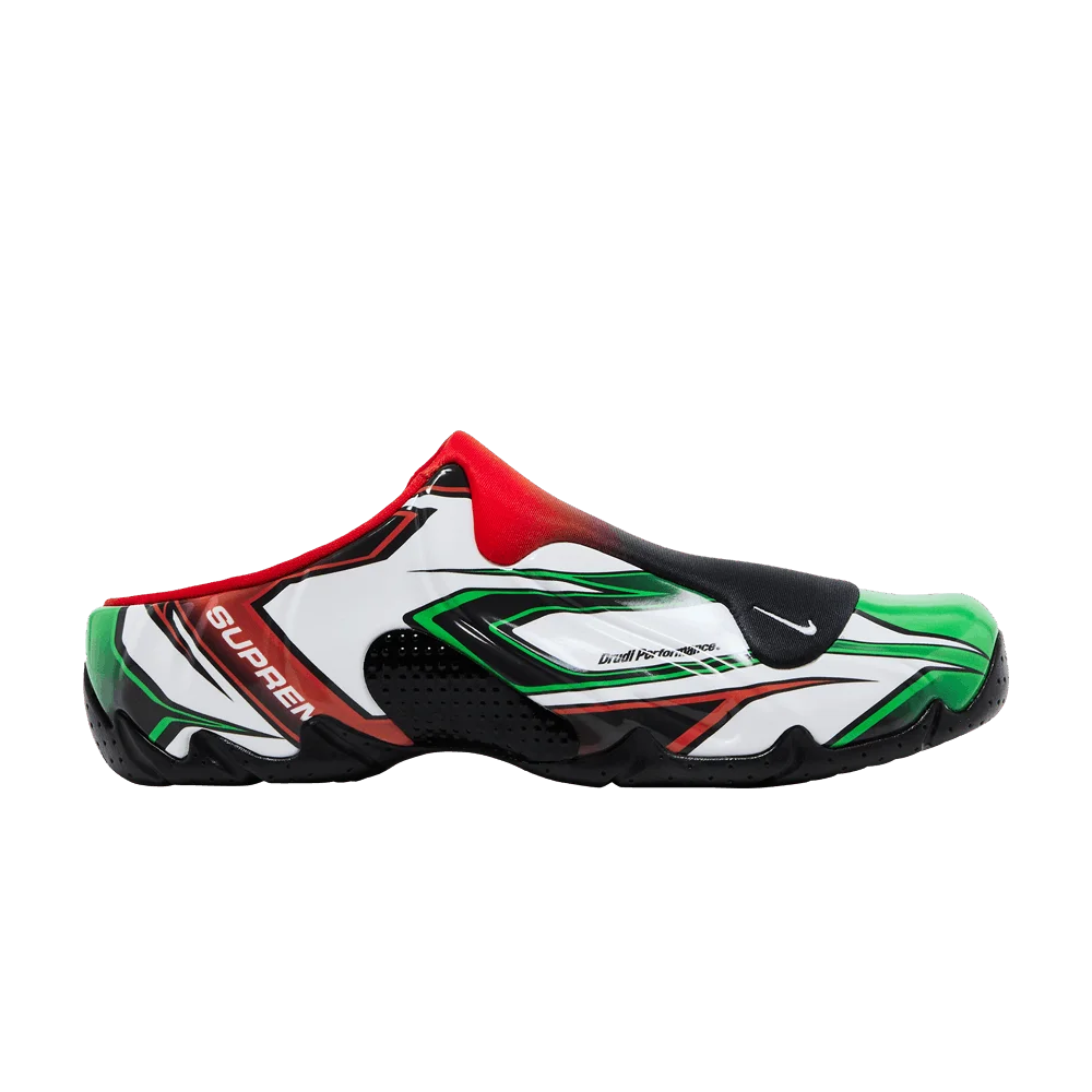 Krossovki-Supreme-x-Nike-Clogposite-White-Gym-Red-Green