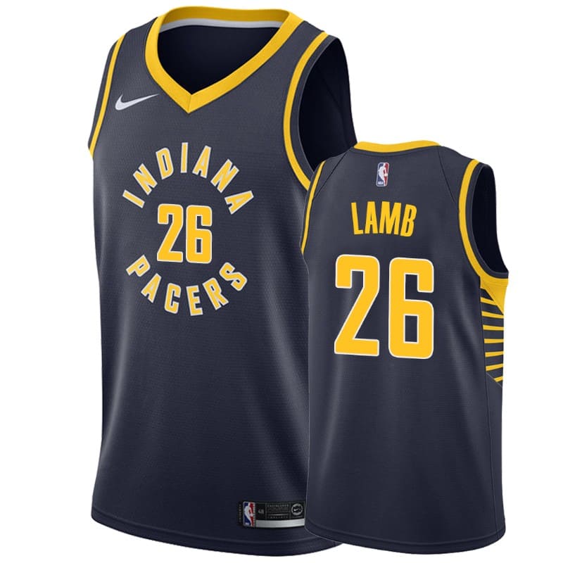 Баскетбольная джерси 2020-21 Indiana Pacers #26 Jeremy Lamb Icon Edition Navy Swingman Jersey