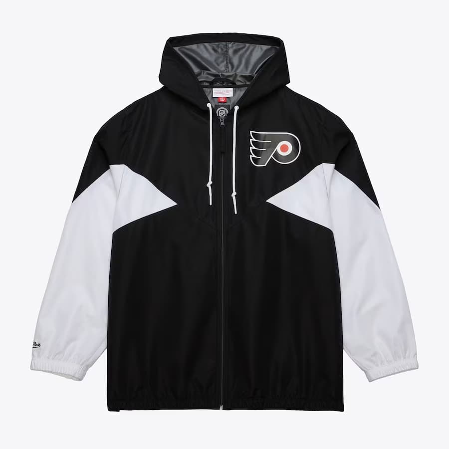 Ветровка с капюшоном Mitchell & Ness Black Philadelphia Flyers Ultimate Lightweight Full-Zip Windbreaker Jacket