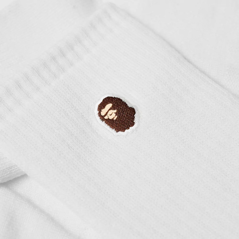 Спортивные носки BAPE Ape Head One Point Socks White