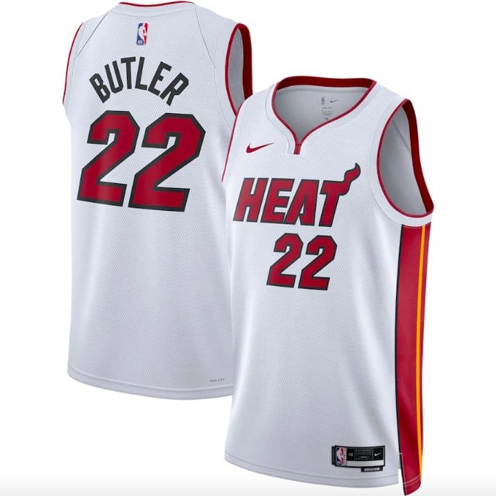 Баскетбольная джерси 2022-23 Miami Heat #22 Jimmy Butler Swingman Association White Jersey