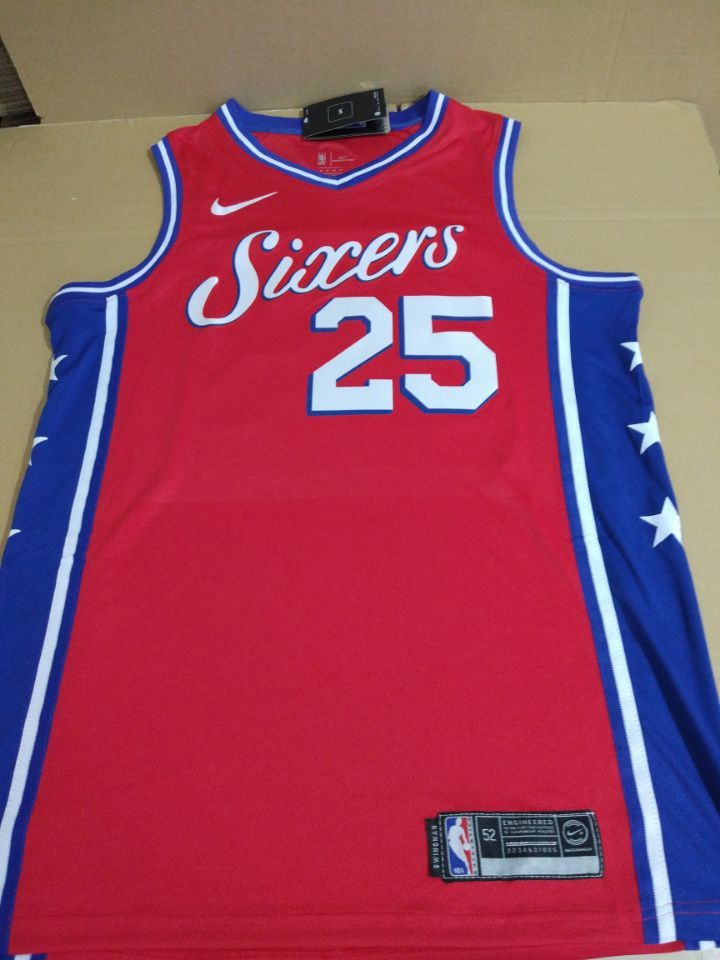 Баскетбольная джерси 2017-18 Ben Simmons Philadelphia 76ers #25 Statement Red