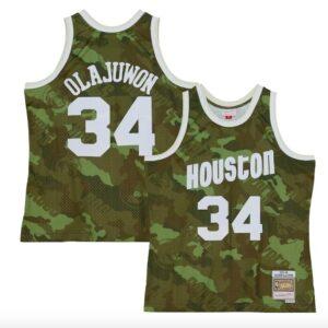 1993-94-Houston-Rockets-34-Hakeem-Olajuwon-Mitchell-Ness-Ghost-Green-Camo-Jersey-1-300x300