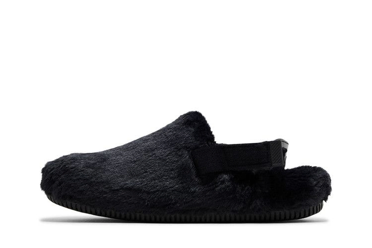 Nike Wmns Calm Mule SE 'Triple Black Fur'