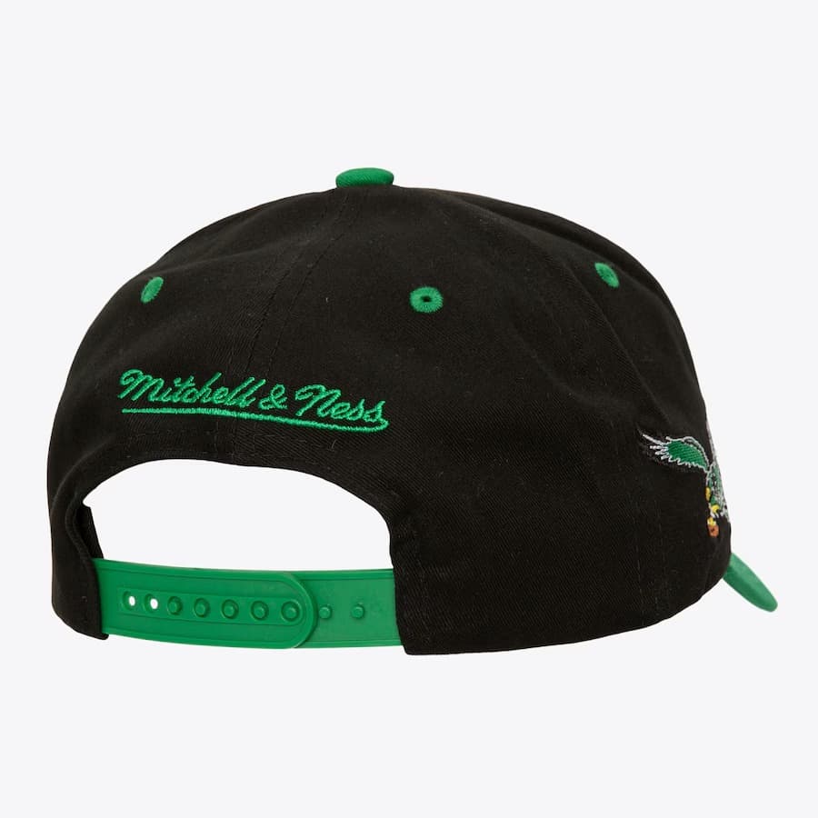 Бейсболка Mitchell & Ness Black Philadelphia Eagles Block Sweep Pro Adjustable Hat