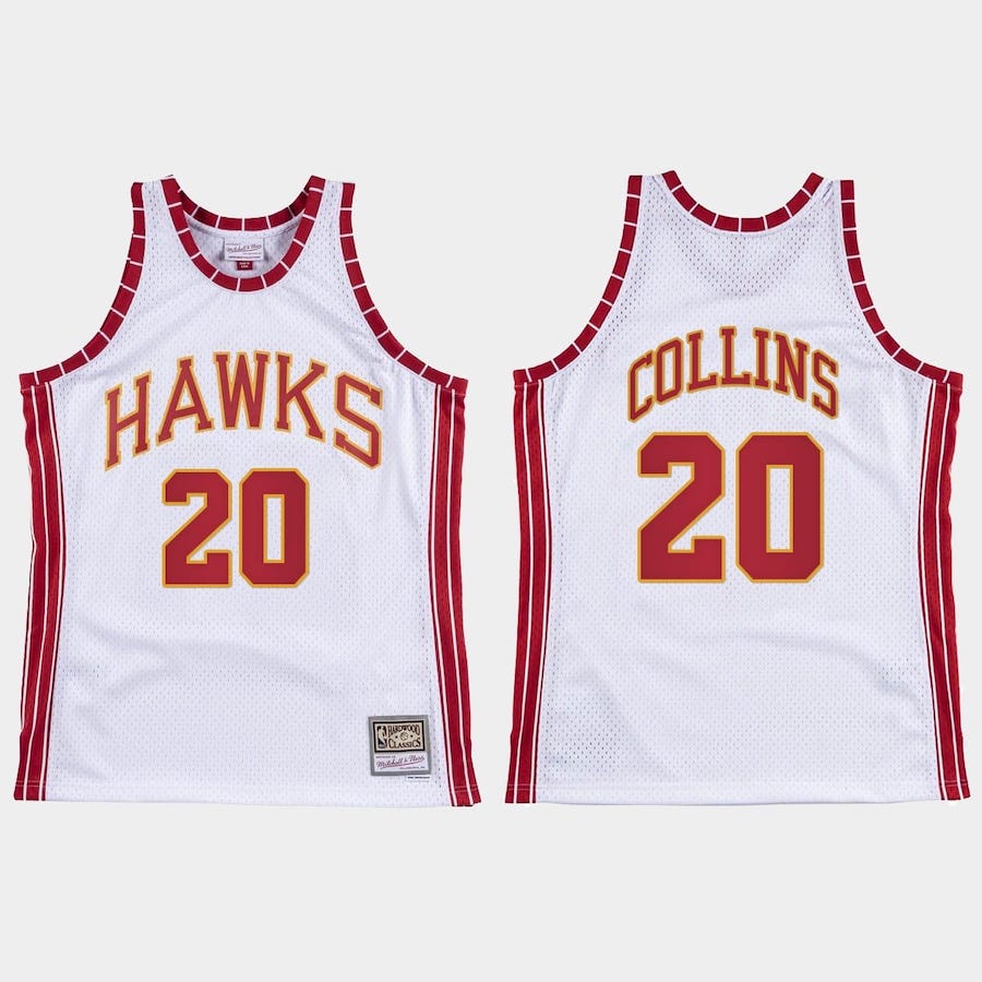 Баскетбольная джерси Atlanta Hawks #20 John Collins Hardwood Classics Retro White Jersey