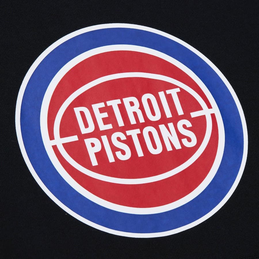 Худи Mitchell & Ness Black Detroit Pistons Game Time Vintage Logo Fleece Pullover Hoodie