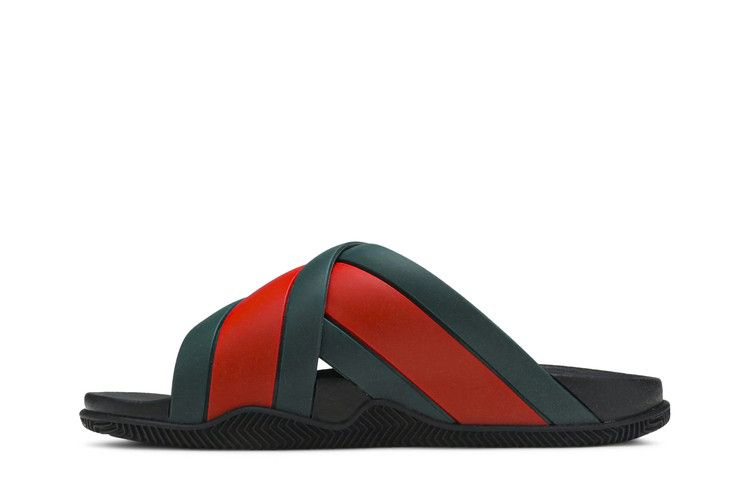 Кроссовки Gucci Rubber Slide 'Green Red'