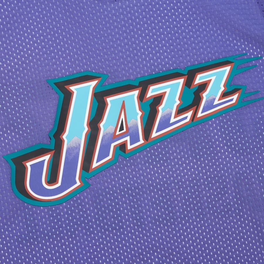 Майка Mitchell & Ness Purple Utah Jazz Vintage Logo Mesh Practice Tank Top