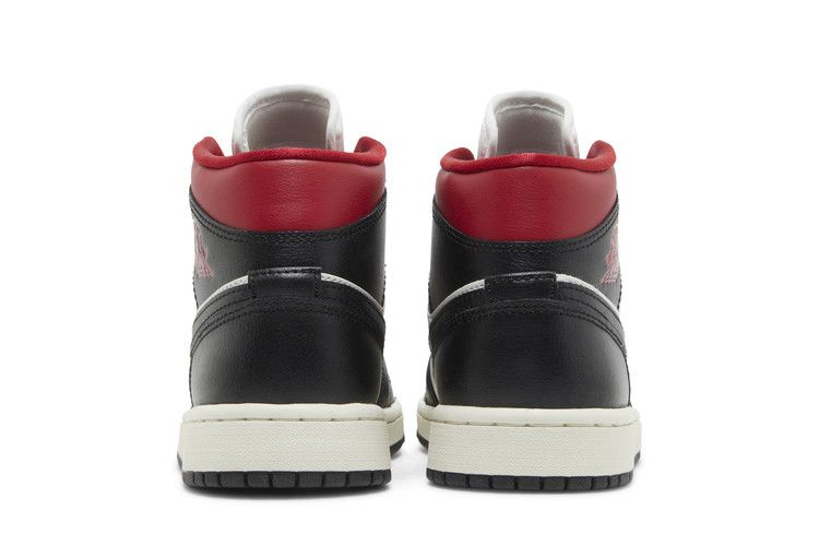 Кроссовки Wmns Air Jordan 1 Mid 'Black Sail Gym Red'
