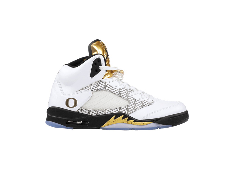 Кроссовки Air Jordan 5 Retro PE Oregon Ducks Olympic Gold
