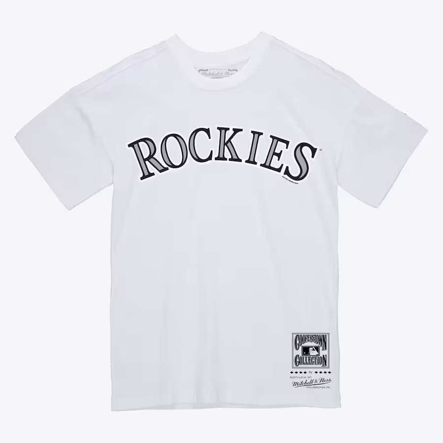 Футболка Mitchell & Ness White Colorado Rockies Wordmark T-Shirt