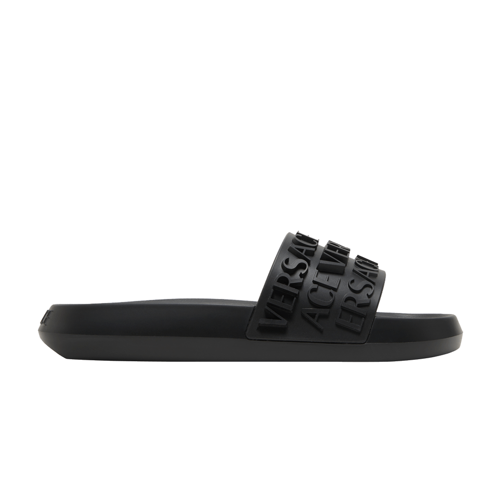 Кроссовки Versace Slide 'Allover Logo - Black'