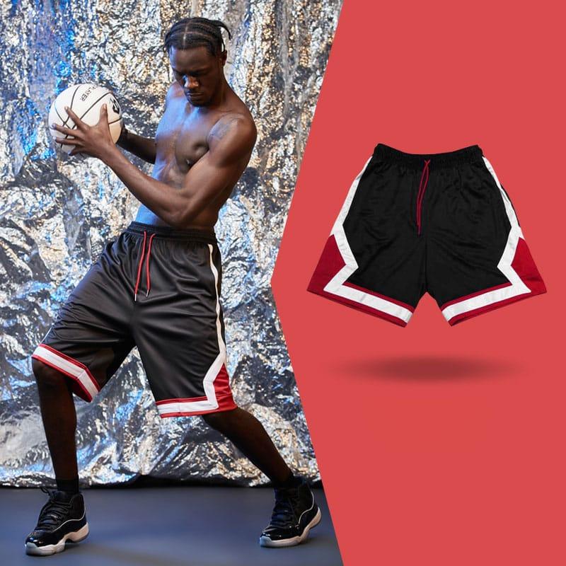 Баскетбольные шорты Ehot Red-White Lines Black Shorts