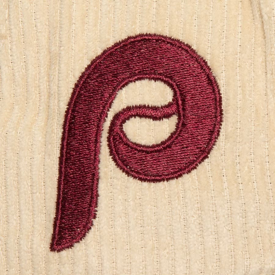 Бейсболка Mitchell & Ness Cream Philadelphia Phillies Cooperstown Collection Corduroy Deadstock Snapback Hat