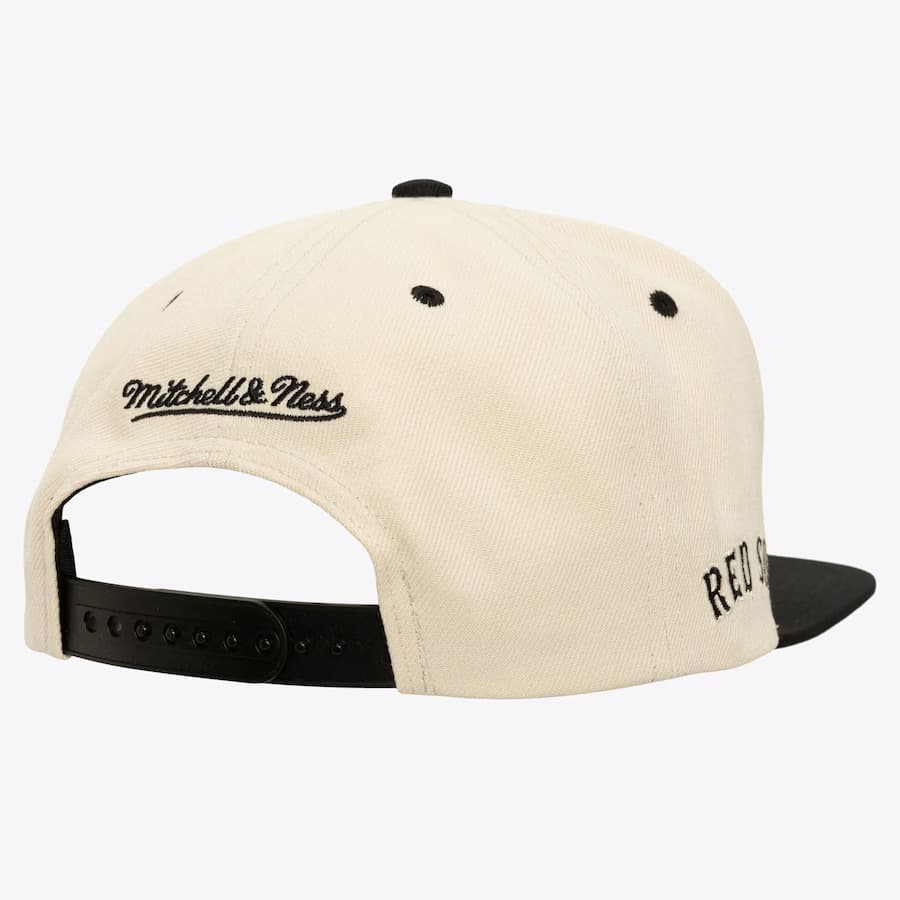 Mitchell-Ness-Cream-Black-Boston-Red-Sox-Logo-Snapback-Hat-1