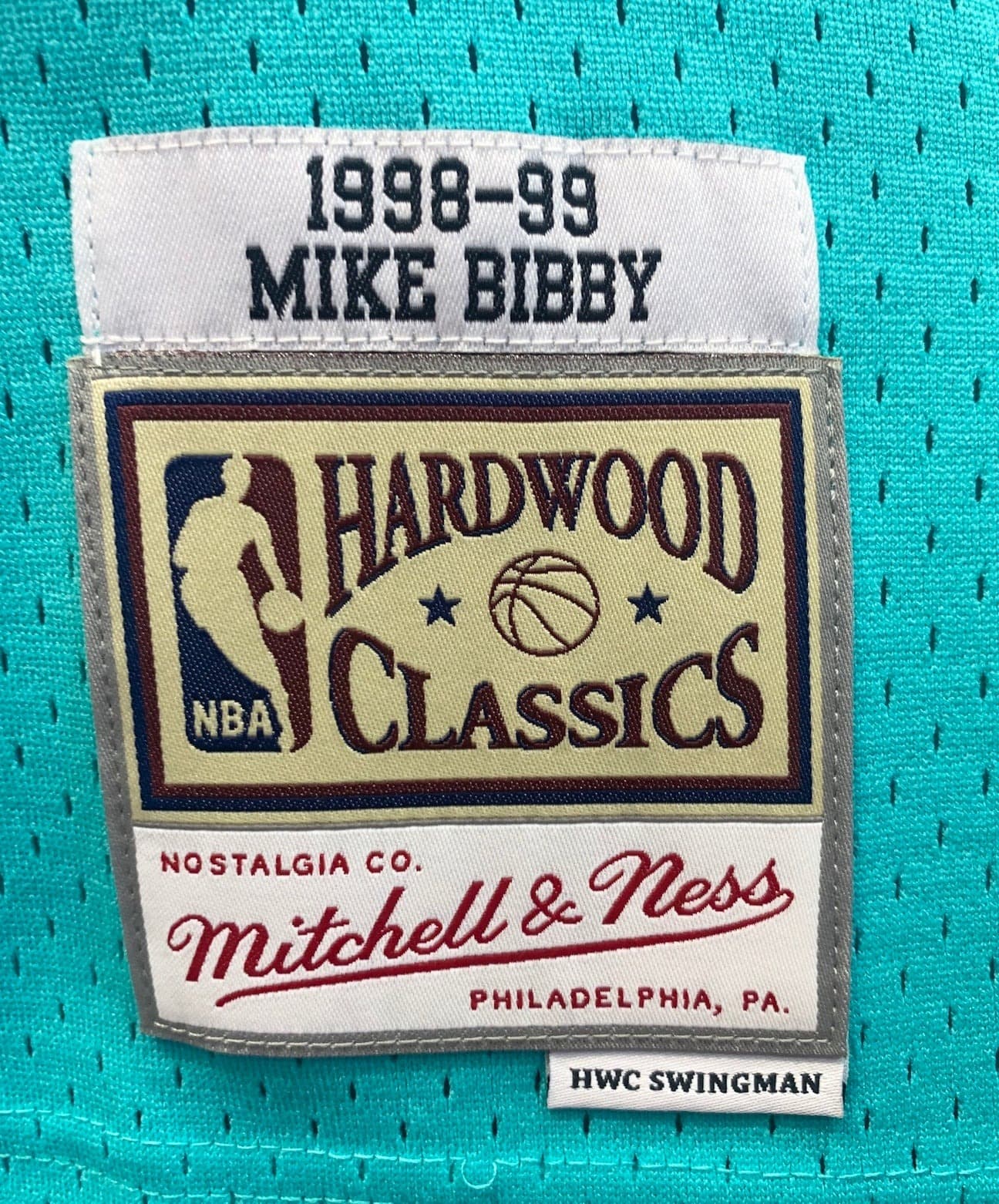 Баскетбольная джерси 1998-99 Vancouver Grizzlies Mike Bibby #10 Swingman Hardwood Classics Teal Jersey