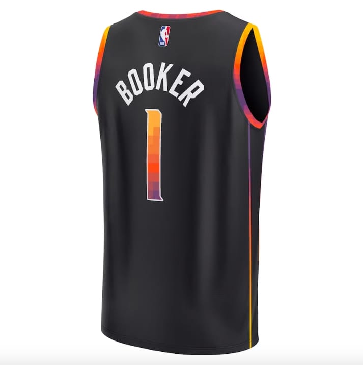 Баскетбольная джерси 2022-23 Phoenix Suns #1 Devin Booker Fast Break Statement Black Jersey