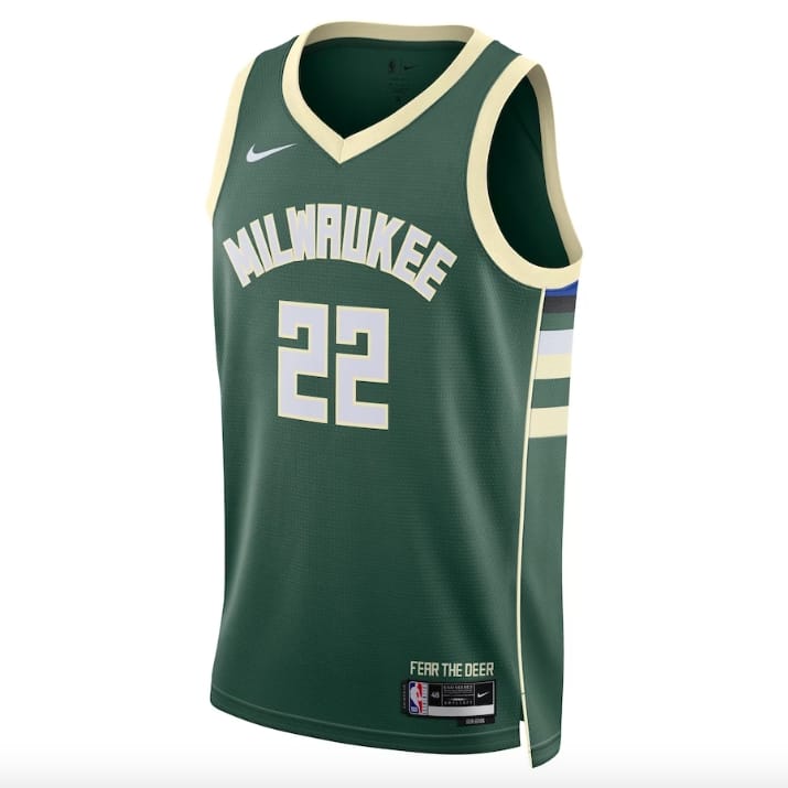 Баскетбольная джерси 2022-23 Milwaukee Bucks #22 Khris Middleton Swingman Icon Green Jersey
