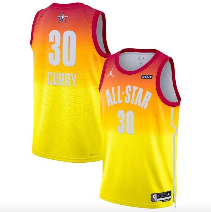Баскетбольная джерси 2023 NBA All-Star Game Stephen Curry #30 Jordan Brand  Swingman Orange Jersey