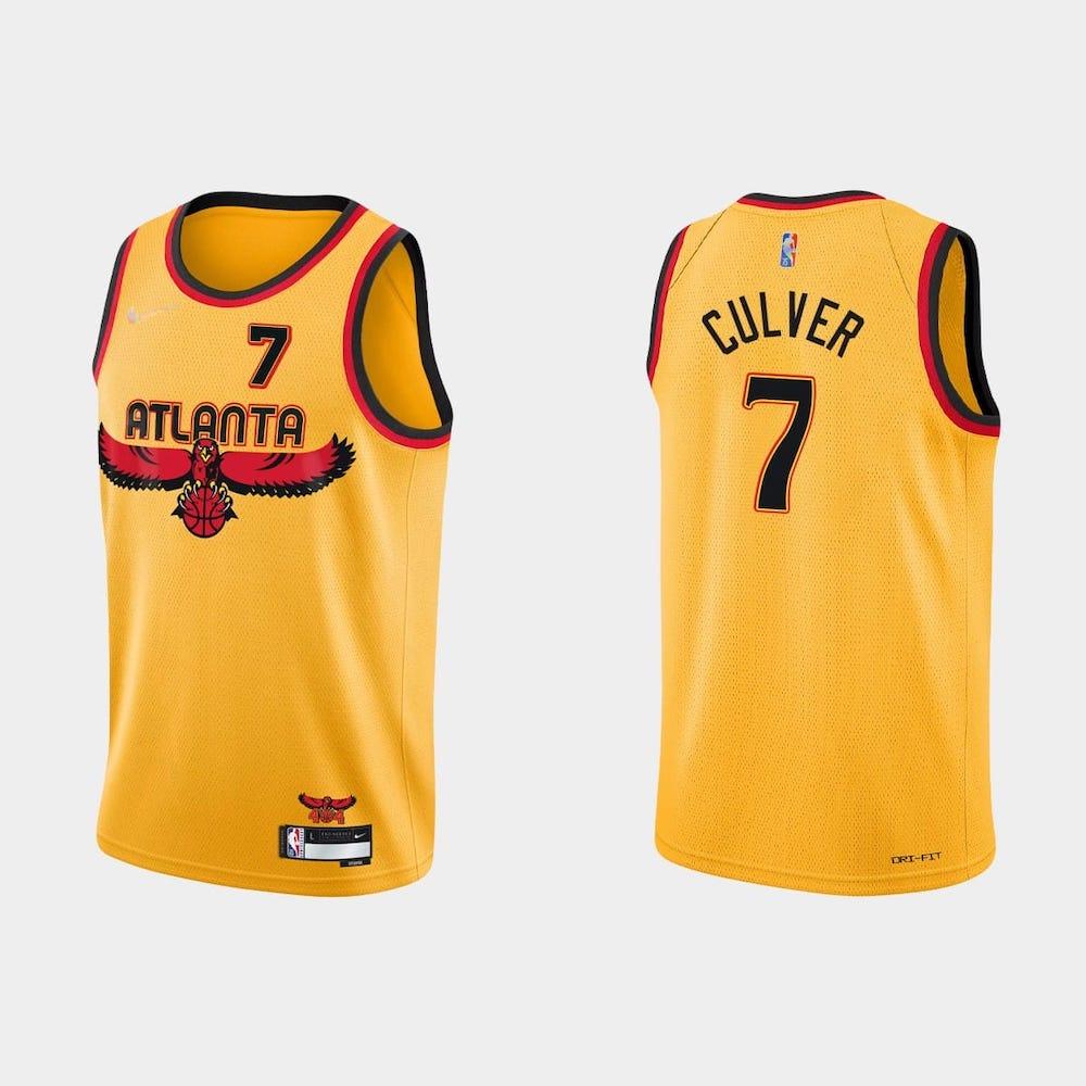Баскетбольная джерси 75th Anniversary Atlanta Hawks #7 Jarrett Culver City Yellow Jersey