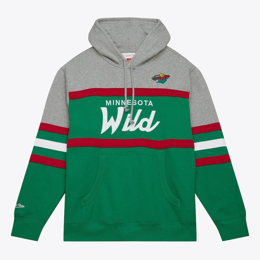 Худи Mitchell & Ness Green Minnesota Wild Head Coach Pullover Hoodie