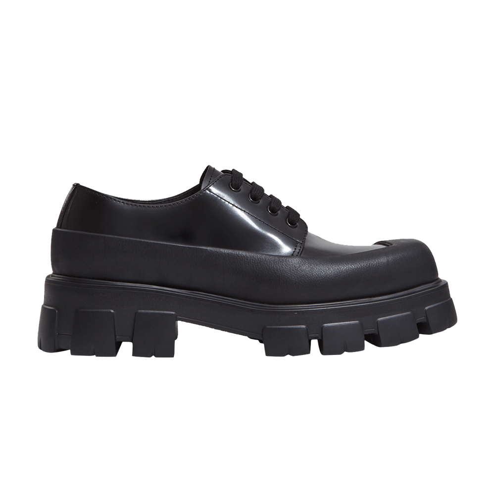 Кроссовки Prada Monolith Brushed Leather Lace-up 'Black'