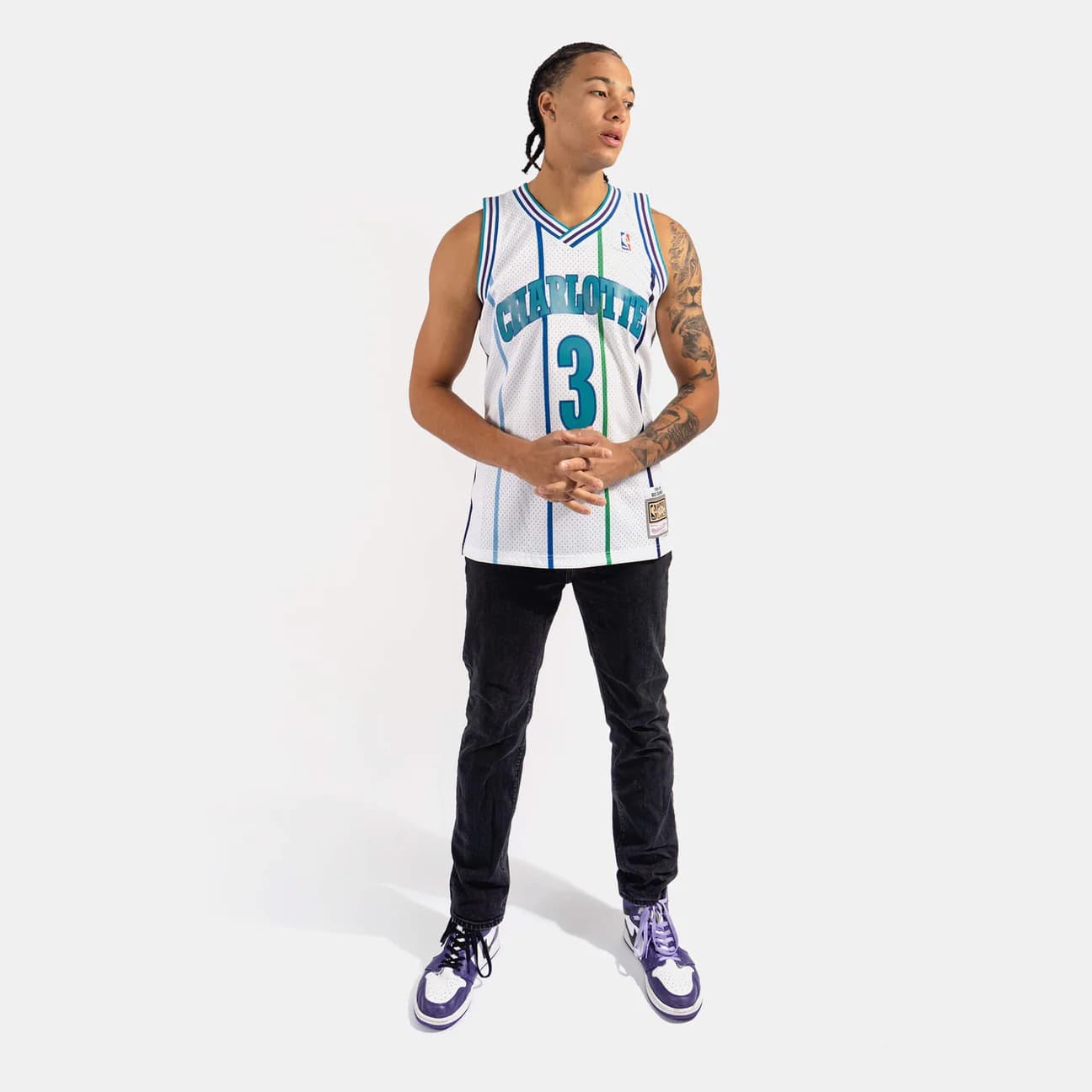 Баскетбольная джерси 1988-89 Charlotte Hornets Rex Chapman #3 Swingman Hardwood Classics White Jersey