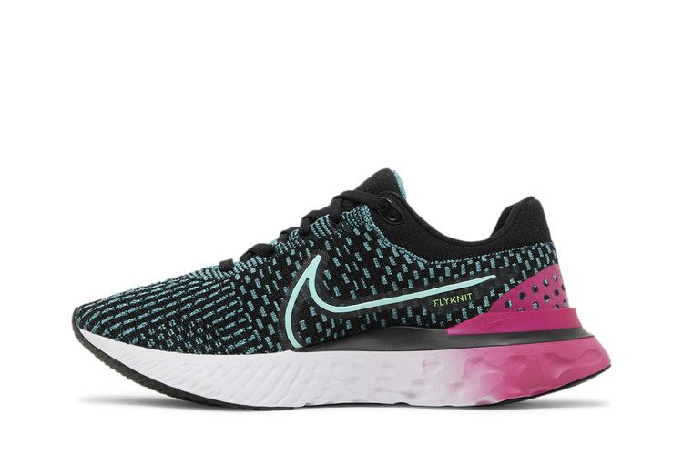 Кроссовки Nike Wmns React Infinity Run Flyknit 3 'Black Pink Prime Dynamic Turquoise'