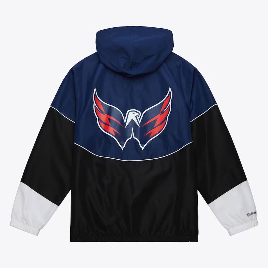 Ветровка с капюшоном Mitchell & Ness Black Washington Capitals Home Team Lightweight Full-Zip Windbreaker Jacket