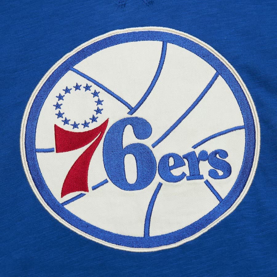 Худи Mitchell & Ness Royal Philadelphia 76ers Legendary Slub Vintage Logo Pullover Hoodie