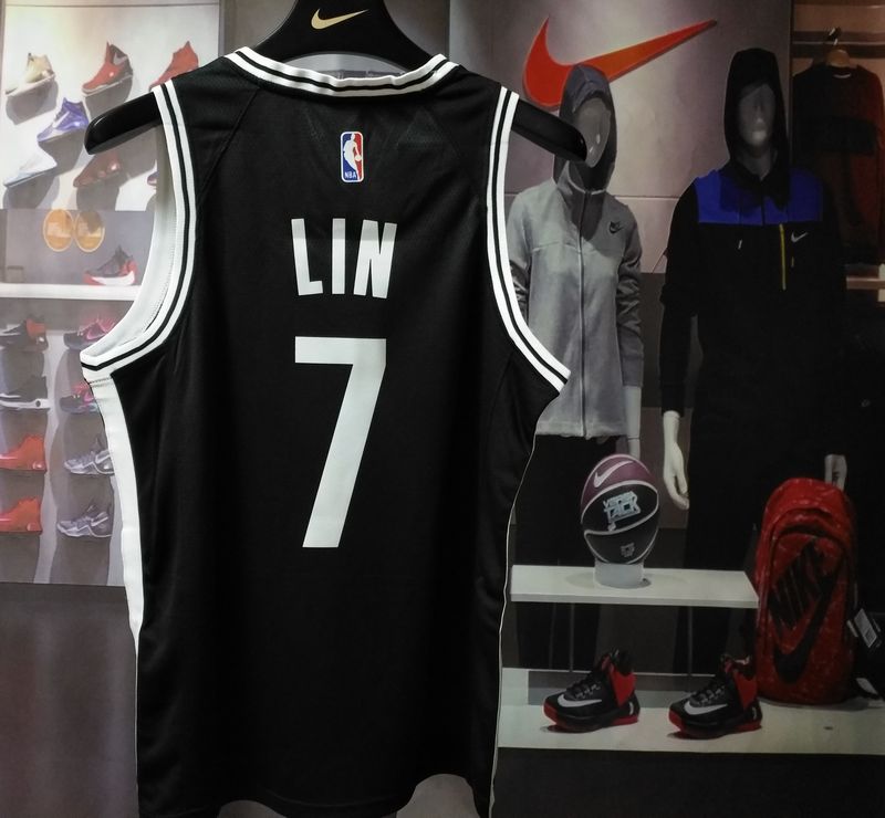 Баскетбольная джерси 2017-18 Jeremy Lin Brooklyn Nets #7 Icon Black