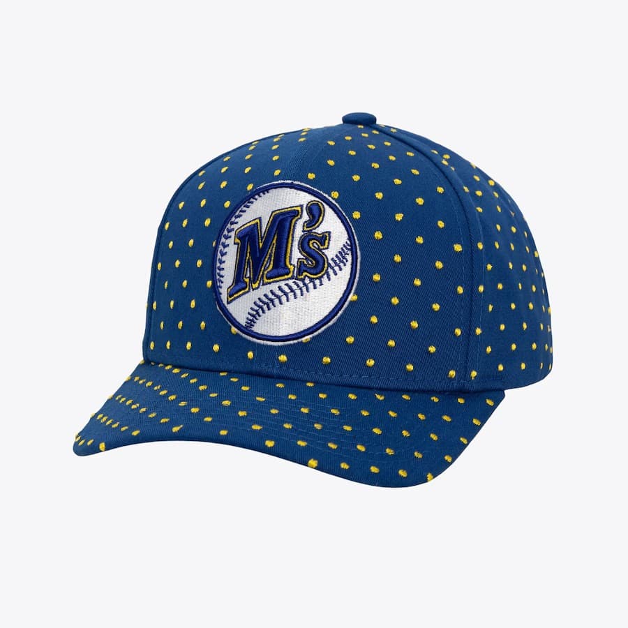 Бейсболка Mitchell & Ness Blue Seattle Mariners Polka Polka Pro Adjustable Hat