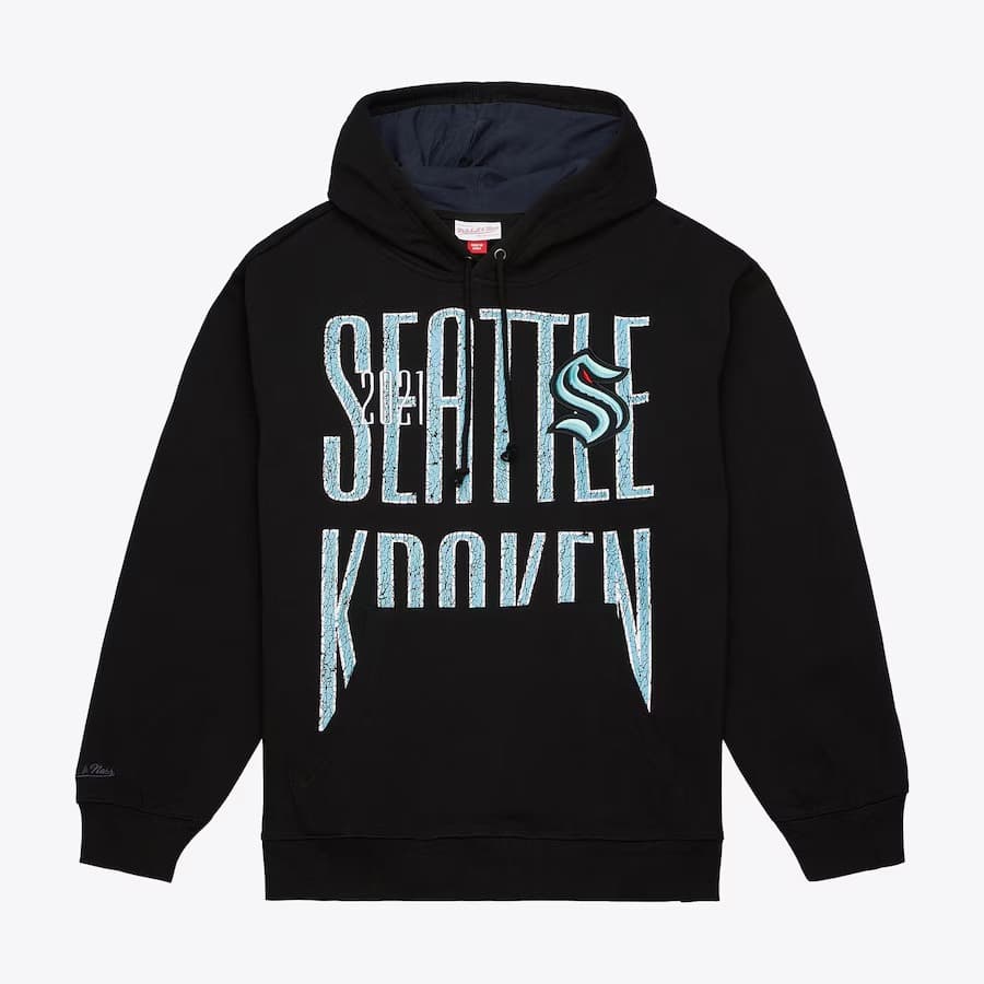 Худи Mitchell & Ness Black Seattle Kraken Team OG Fleece Pullover Hoodie