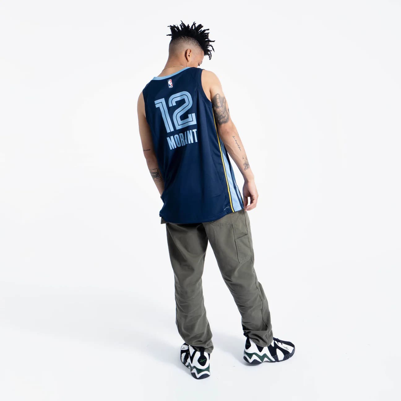 Баскетбольная джерси 2023-24 Memphis Grizzlies Ja Morant #12 Swingman Icon Edition Navy Jersey