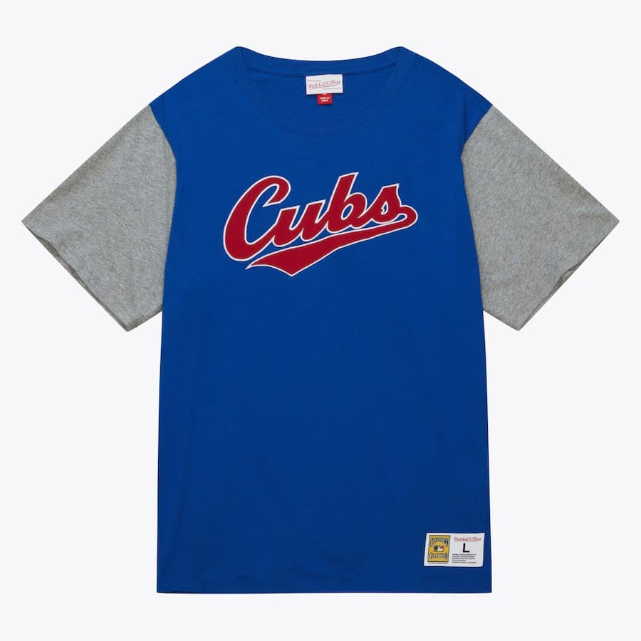 Футболка Mitchell & Ness Royal Chicago Cubs Color Blocked T-Shirt