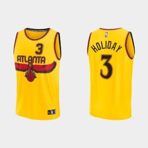 Atlanta-Hawks-3-Aaron-Holiday-NBA-Replica-City-Gold-Jersey-300x300