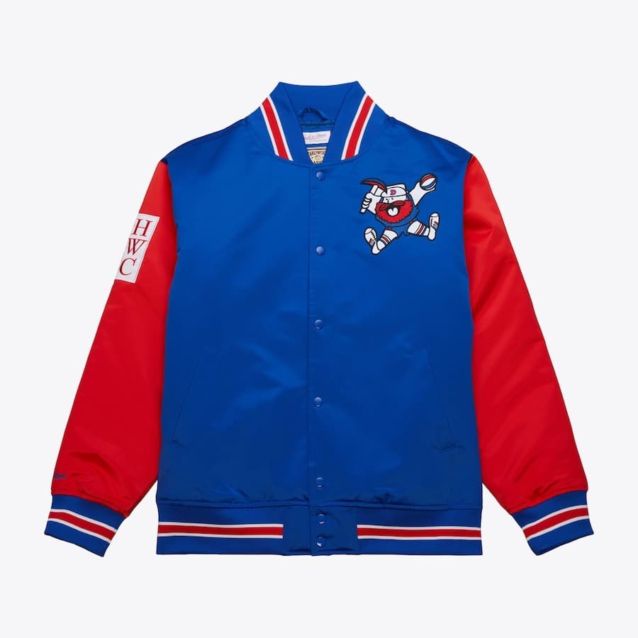 Бомбер Mitchell & Ness Royal Denver Nuggets Primetime Vintage Satin Full-Snap Jacket