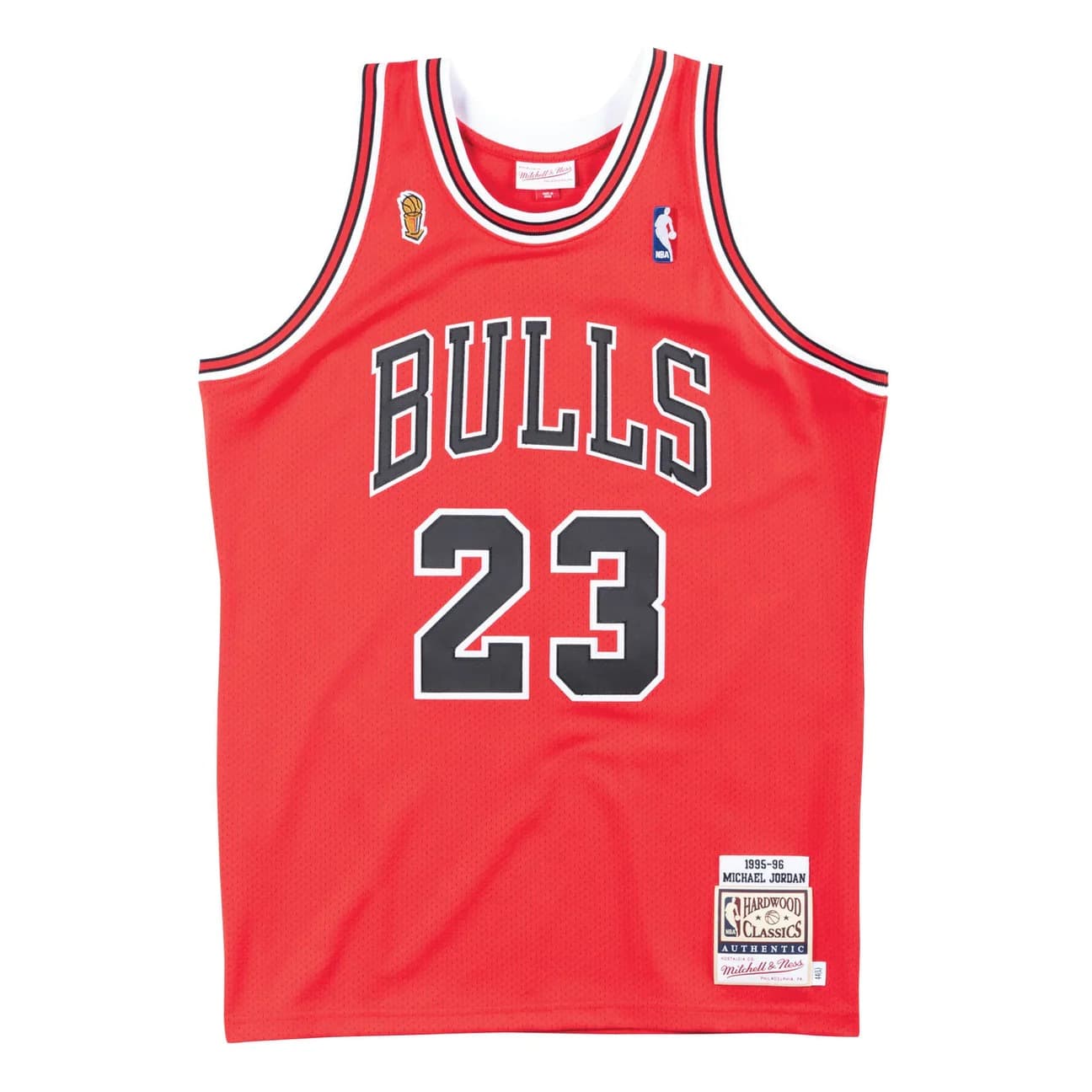 Баскетбольная джерси 1995-1996 Chicago Bulls Michael Jordan #23 Authentic Finals Hardwood Classic Red Jersey