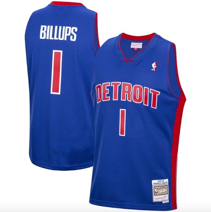 Баскетбольная джерси 2003-04 Detroit Pistons #1 Chauncey Billups Mitchell & Ness Royal Jersey