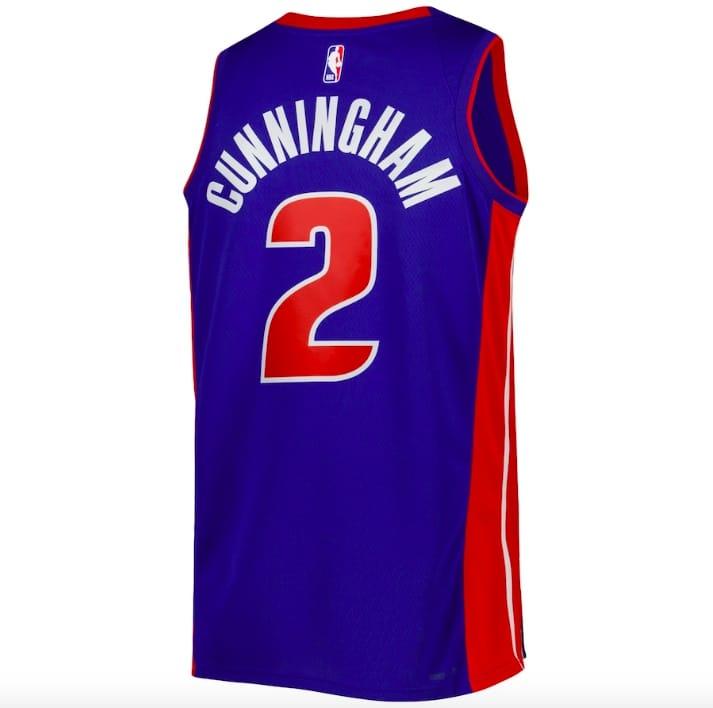 Баскетбольная джерси 2022-23 Detroit Pistons #2 Cade Cunningham Nike Icon Blue Jersey
