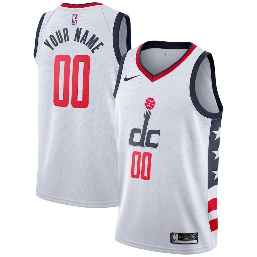 Баскетбольная джерси 2021-22 Washington Wizards Nike City Edition Swingman Jersey – Custom White