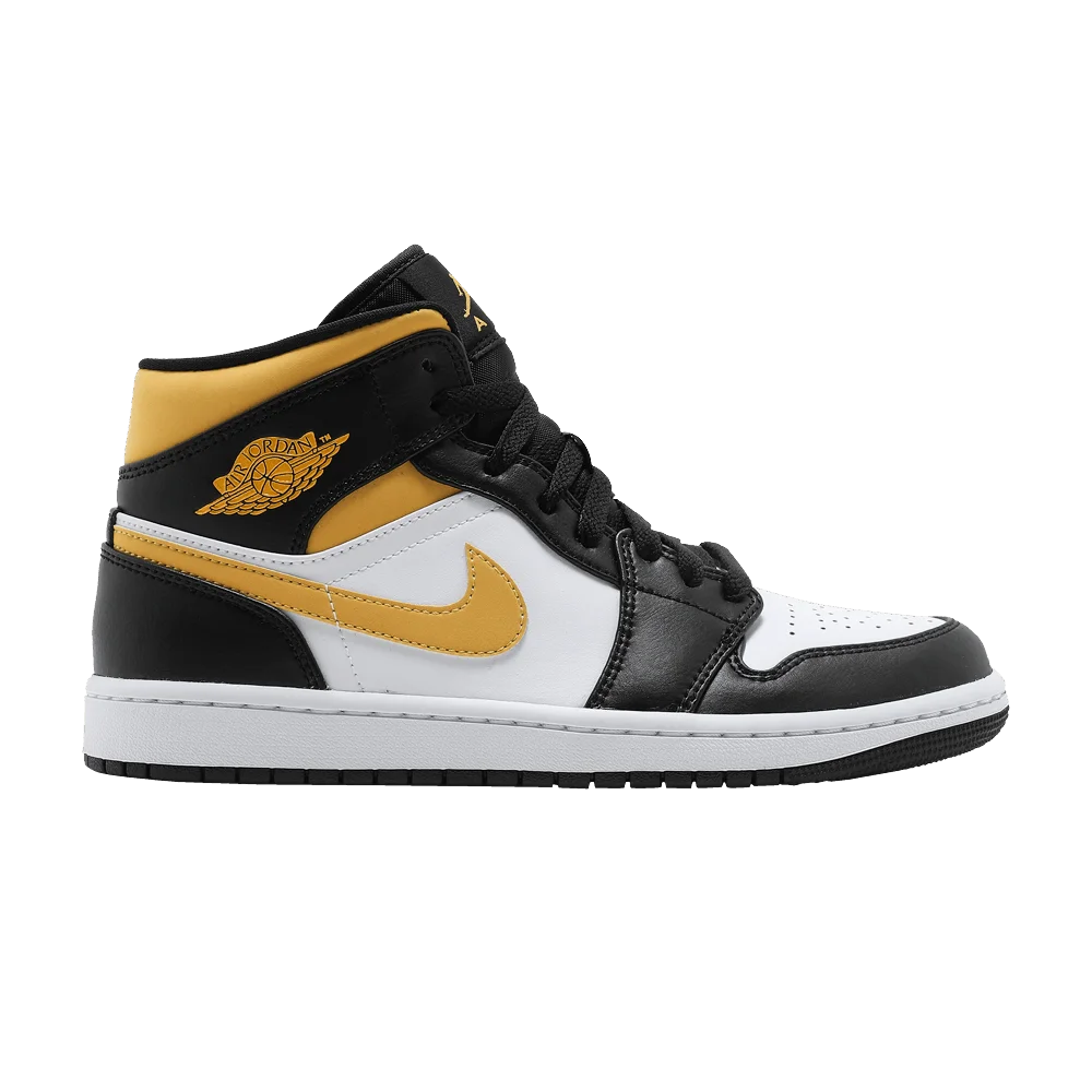 Krossovki-Air-Jordan-1-Mid-Black-University-Gold