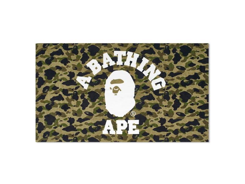 BAPE-1st-Camo-College-Logo-Beach-Towel-Green