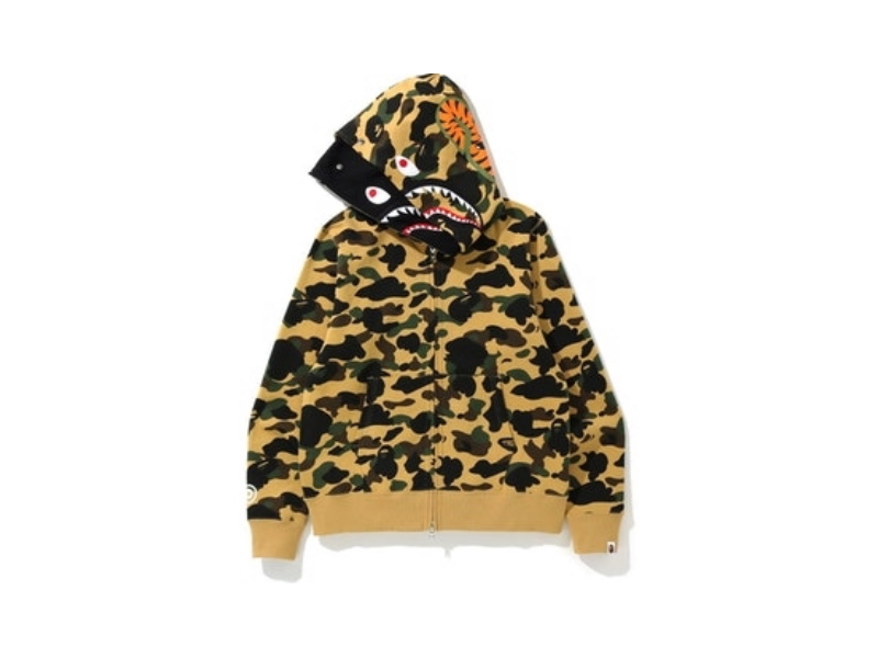 Худи BAPE 1st Camo Shark Full Zip Double Hoodie Yellow