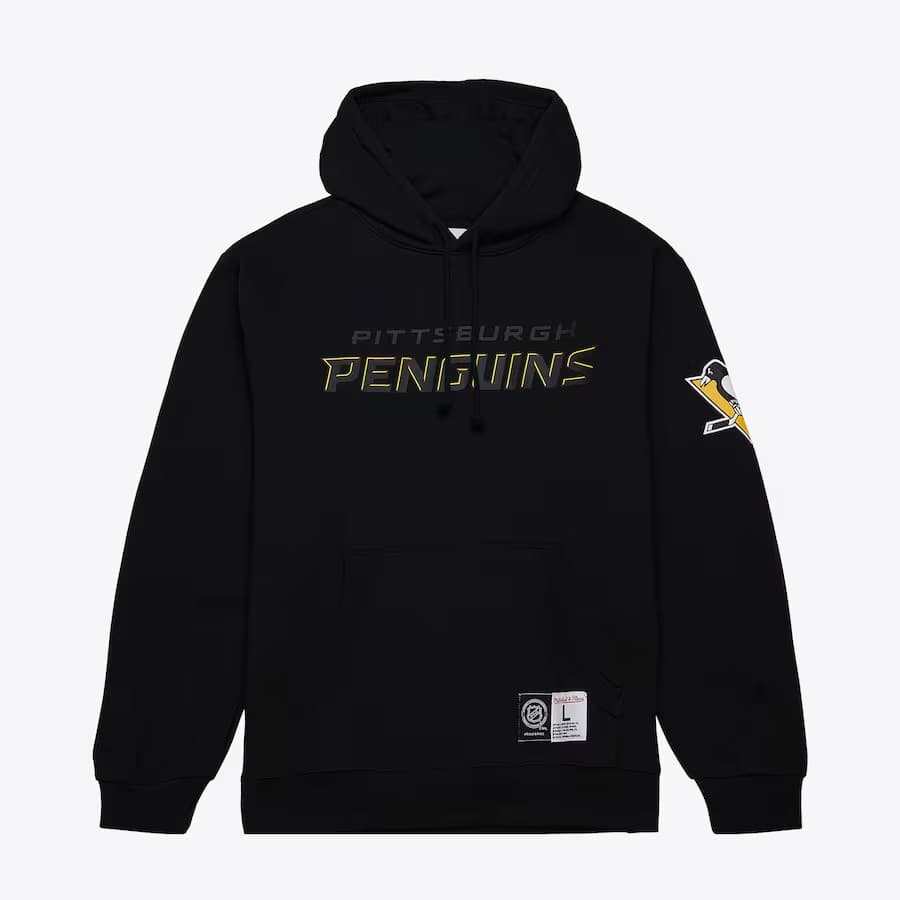 Худи Mitchell & Ness Black Pittsburgh Penguins Game Time Fleece Pullover Hoodie